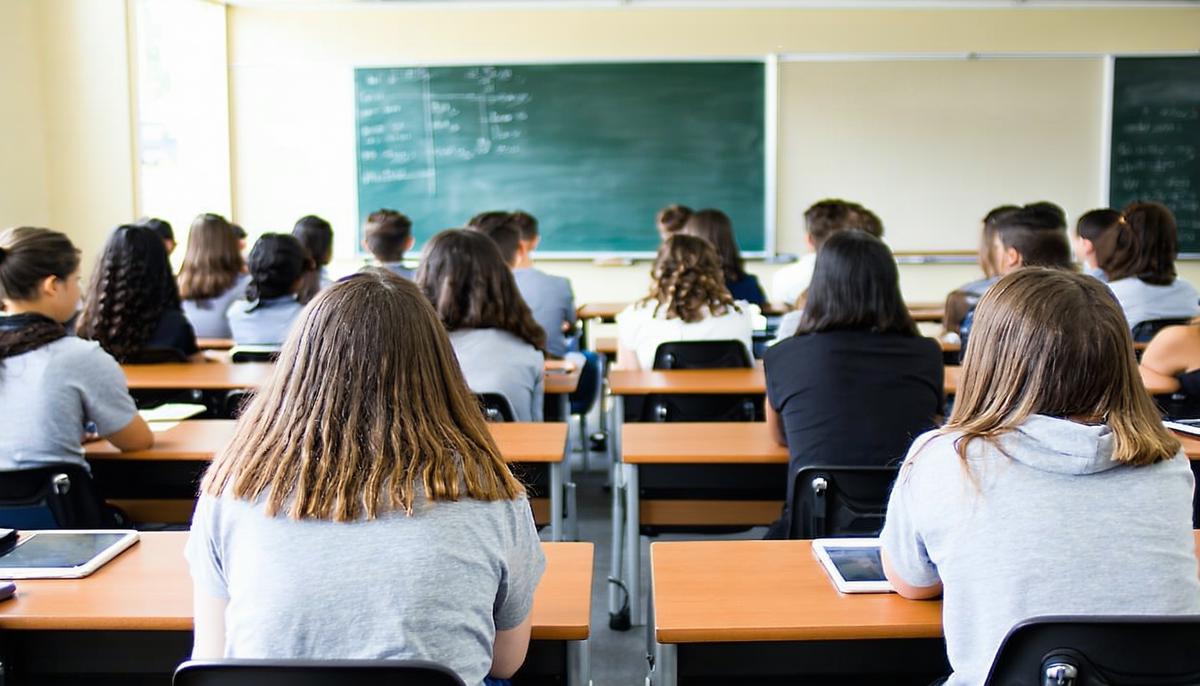A classroom with students learning comprehensive sex education, contrasted with areas of misinformation