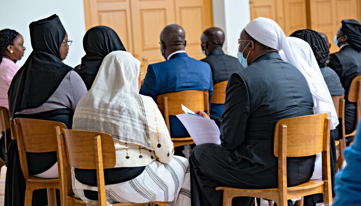 A diverse group of religious leaders engaged in discussion about abortion