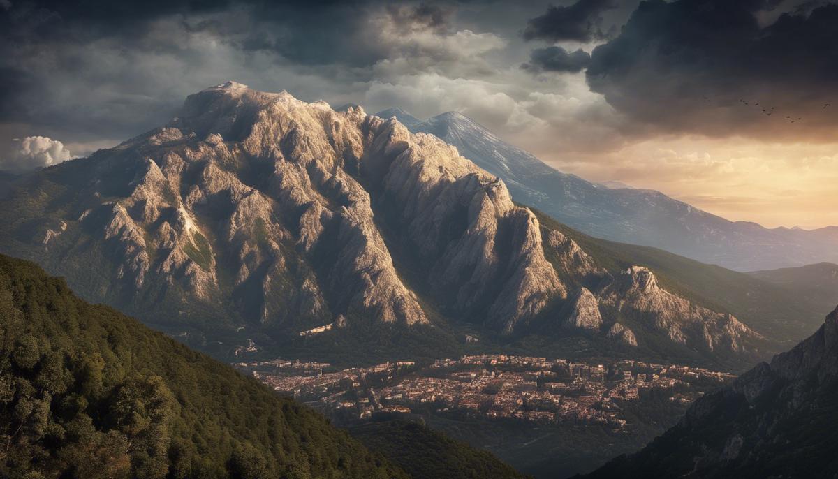 A majestic photograph of the real Mount Olympus in Greece, home of the gods in Greek mythology