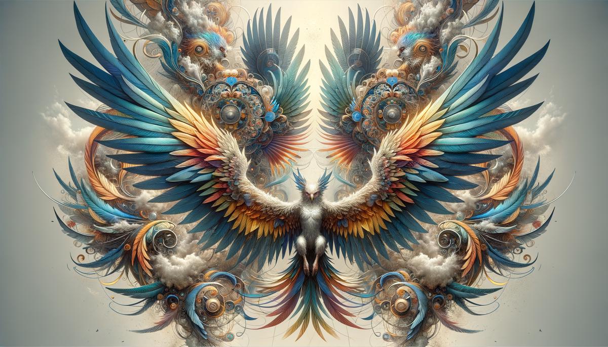 A modern fantasy art depiction of Harpies as complex, layered characters, with intricate wing and feather designs
