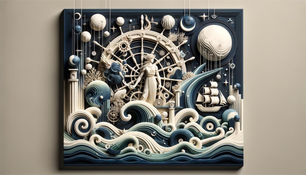 A modern maritime art installation inspired by the mythological influence of Brizo