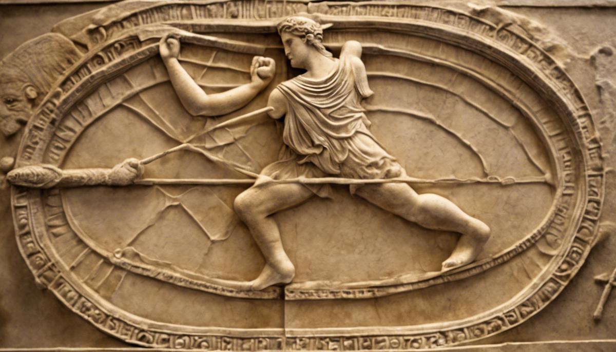 A photo of an ancient Greek rudder, symbolizing Tyche's power to steer fate