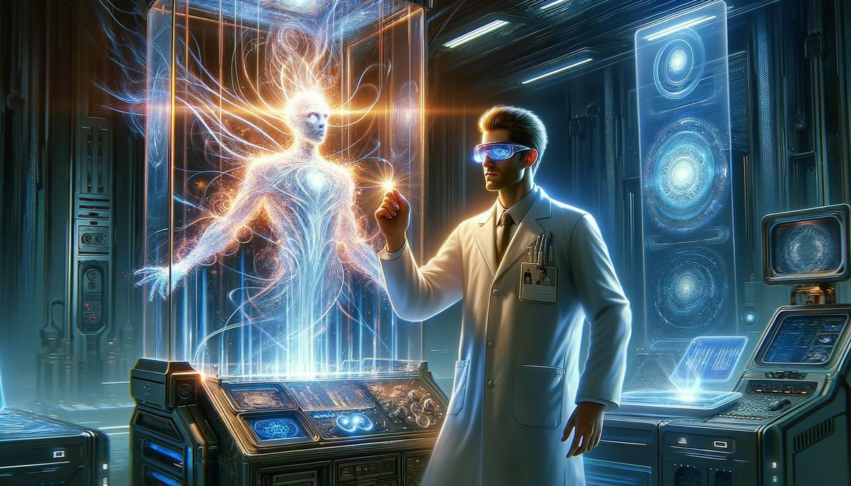 A scientist creating an AI that's growing beyond control