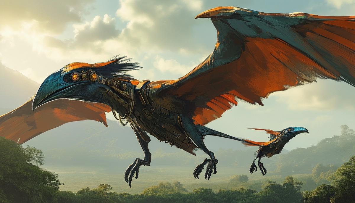 A split image showing a giant pterodactyl-like Stymphalian Bird from Hercules: The Legendary Journeys and small steampunk Stymphalian Birds from Percy Jackson series