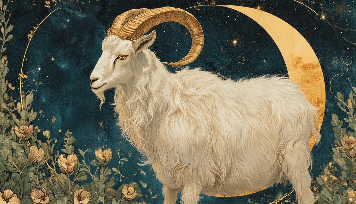 Aega, symbolized by the surefooted goat and the nurturing moon, embodies the qualities of perseverance, fertility, and the connection between earthly cycles and celestial rhythms, bridging the realms of nature and the divine in Greek mythology.