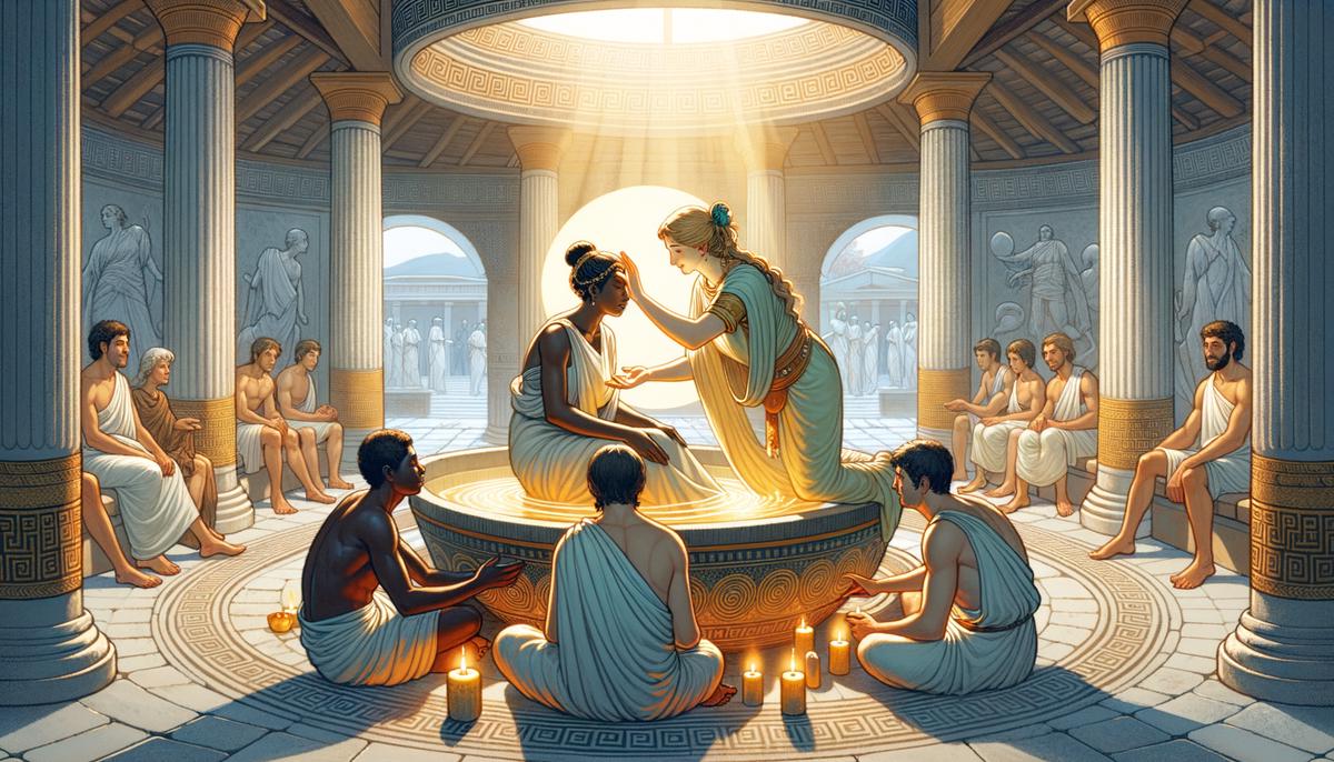 Aegle, the Greek goddess, representing the gentle art of maintaining health and well-being