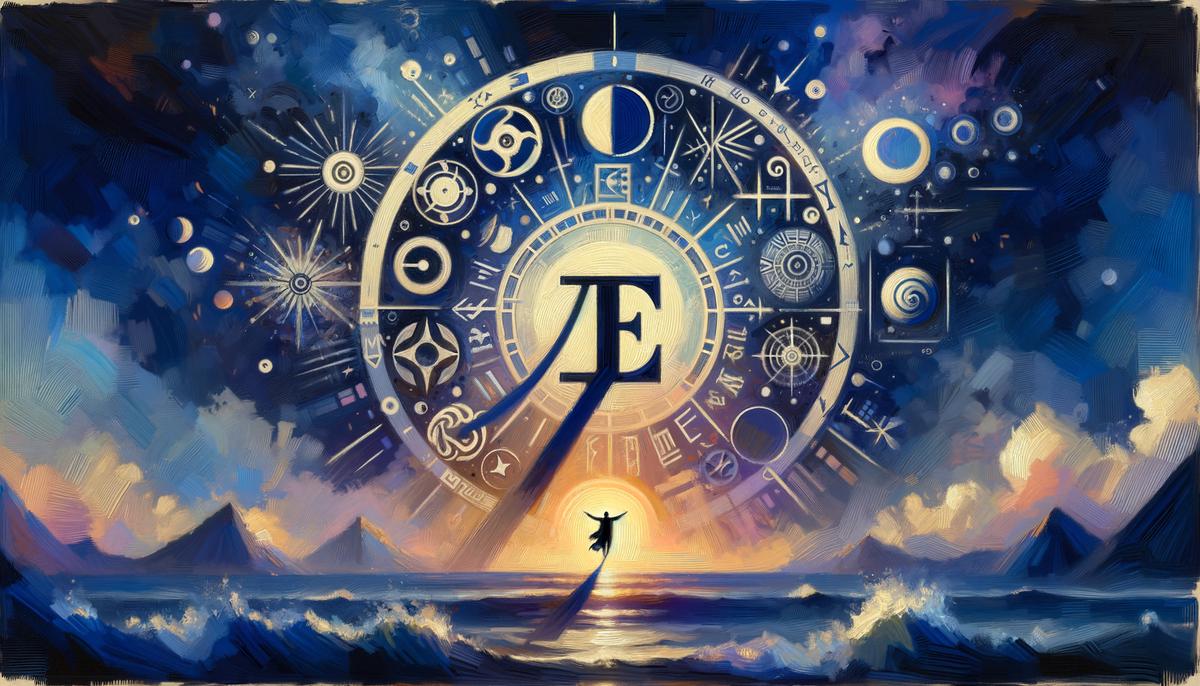 An artistic representation of the name Orthrus and its etymological meanings related to twilight and uprightness