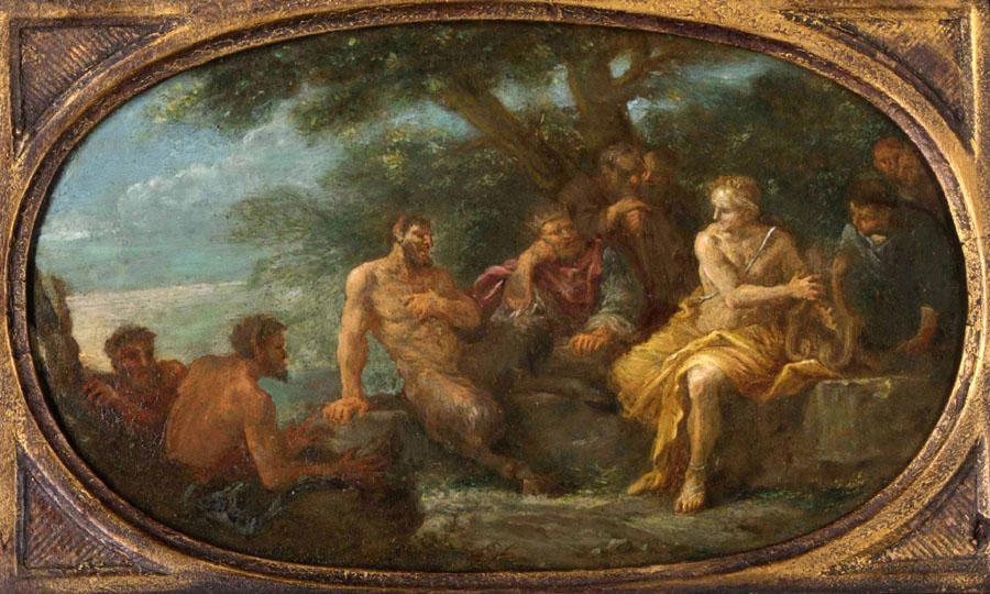 An illustration depicting King Midas and his golden touch, turning everything he touches into gold
