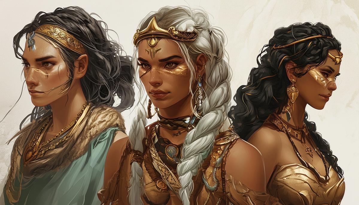 An intriguing depiction of the various mythological characters named Maera, showcasing their distinct roles and attributes.