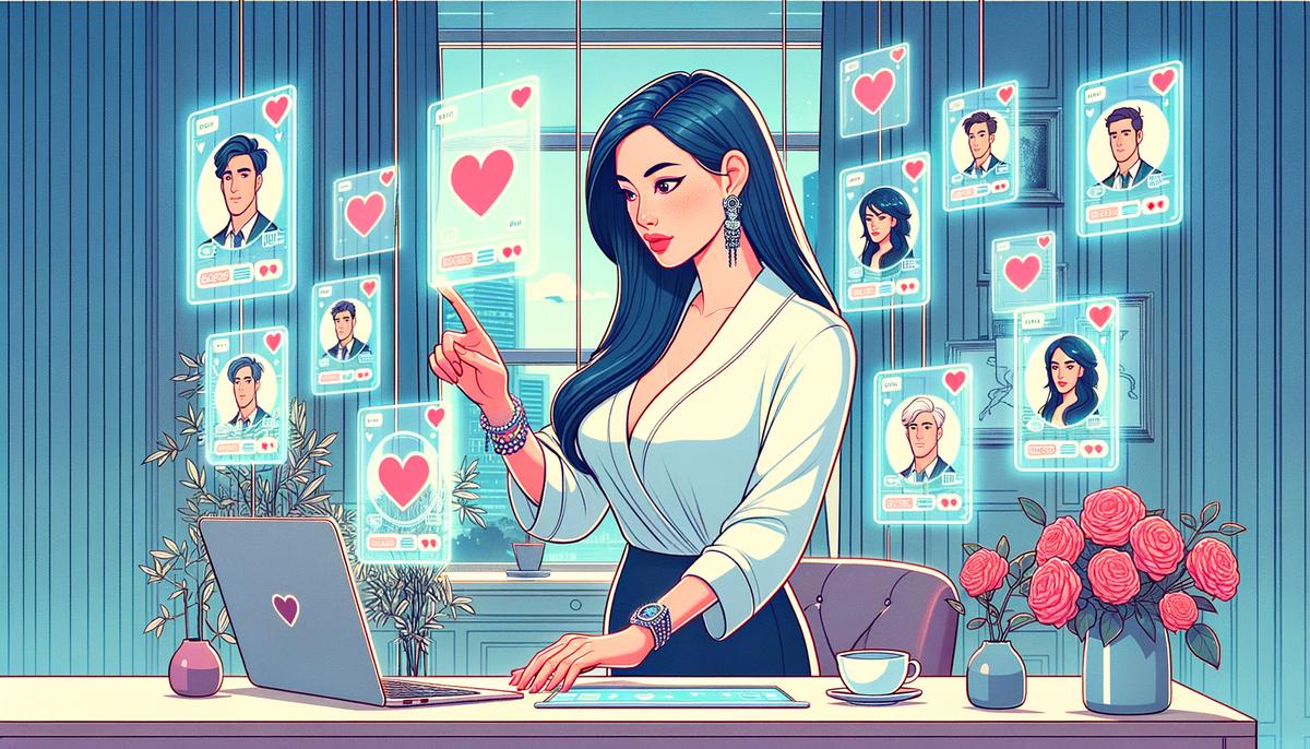 Aphrodite designing a modern dating app interface