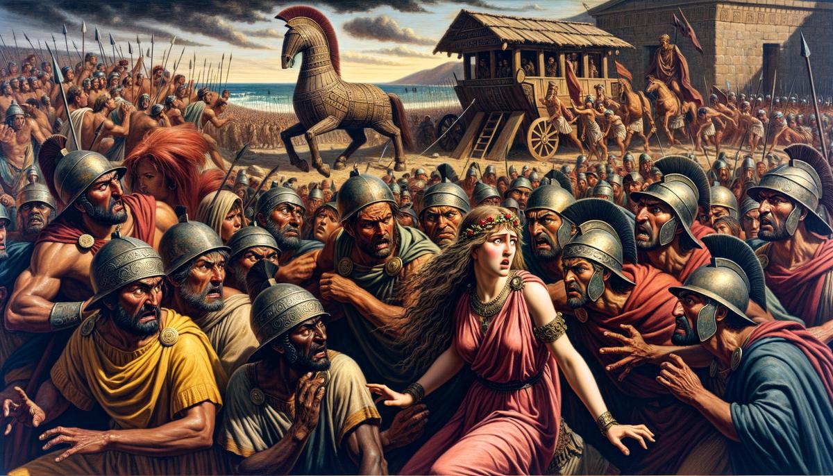 Cassandra desperately trying to warn skeptical Trojans