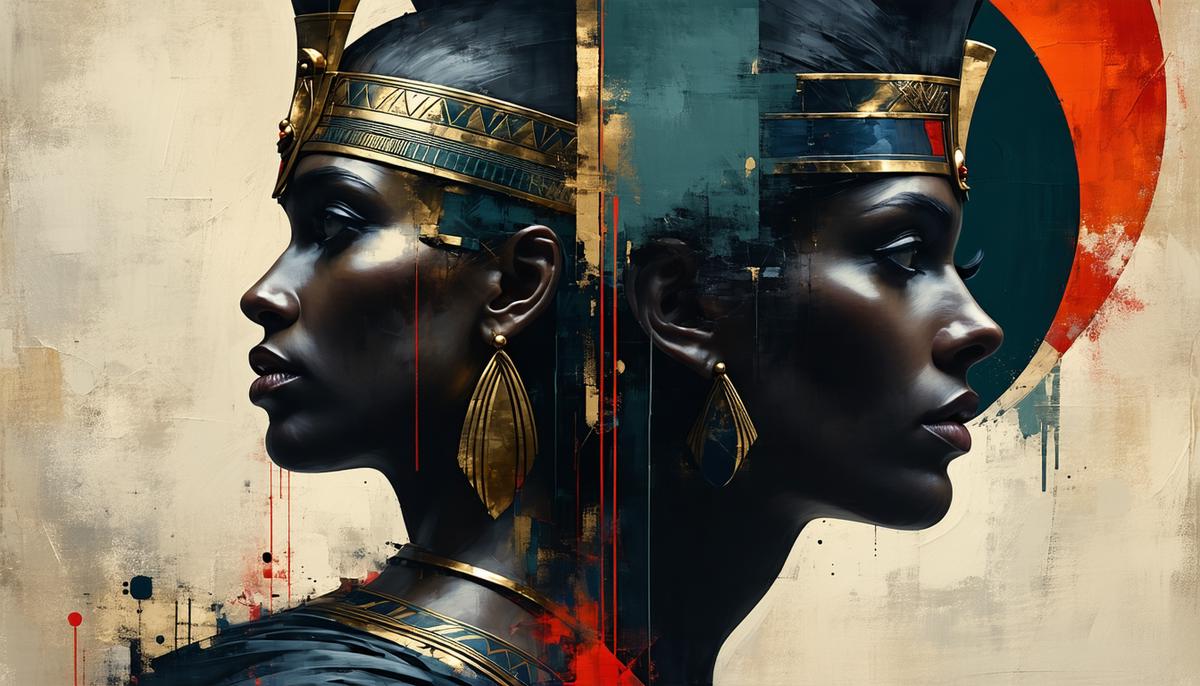 Circe reimagined as a modern feminist icon, blending ancient and contemporary elements