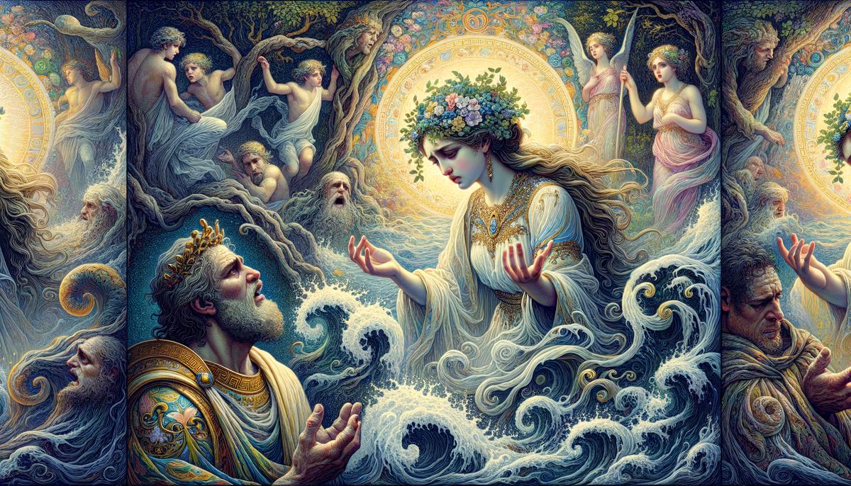 Clytie revealing Helios and Leucothoe's affair to Leucothoe's father, Orchamus
