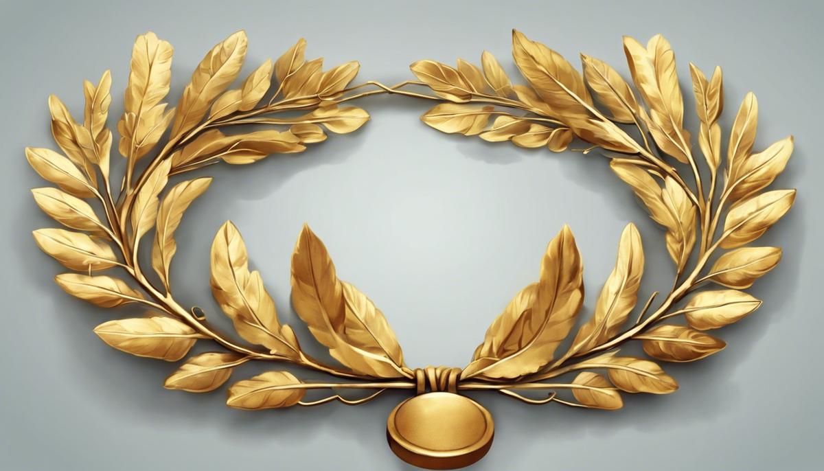 Golden laurel wreath like those awarded to victors in ancient Greek games and ceremonies