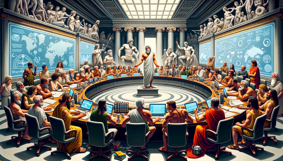 Greek gods in a modern climate summit setting