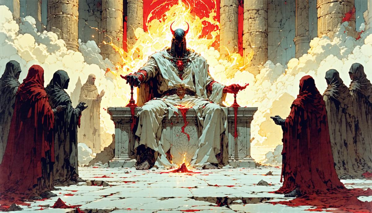 Hades judging souls in the Greek underworld