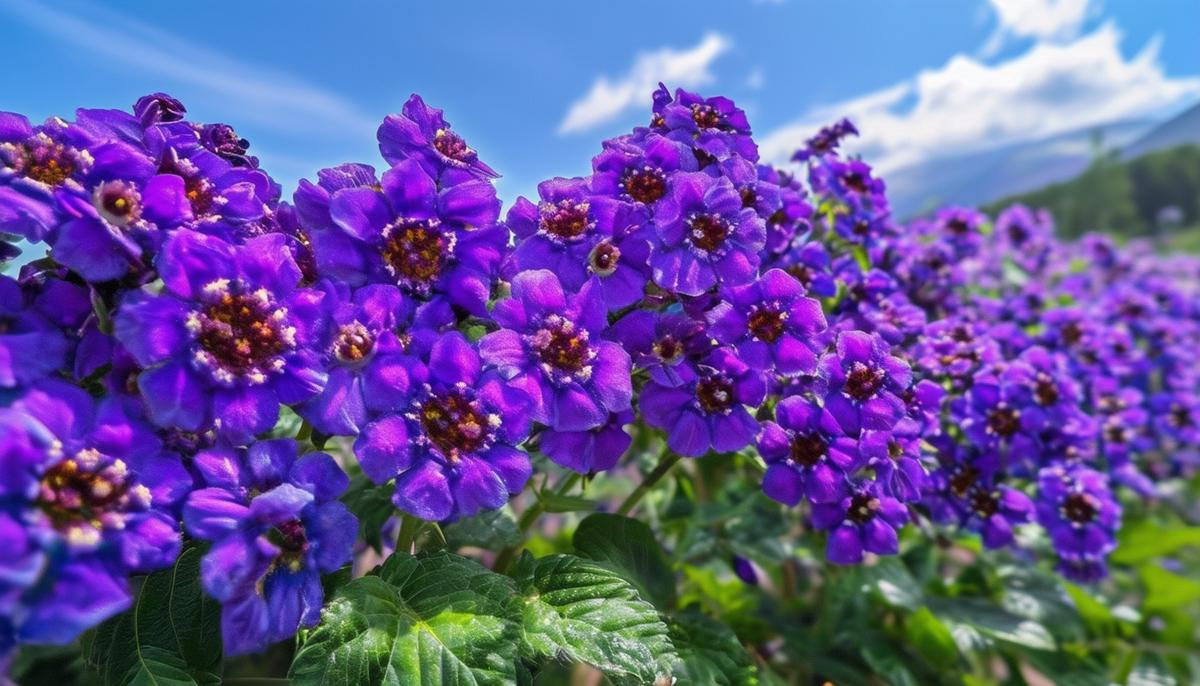 Heliotrope flowers turning their faces to follow the sun's path across the sky