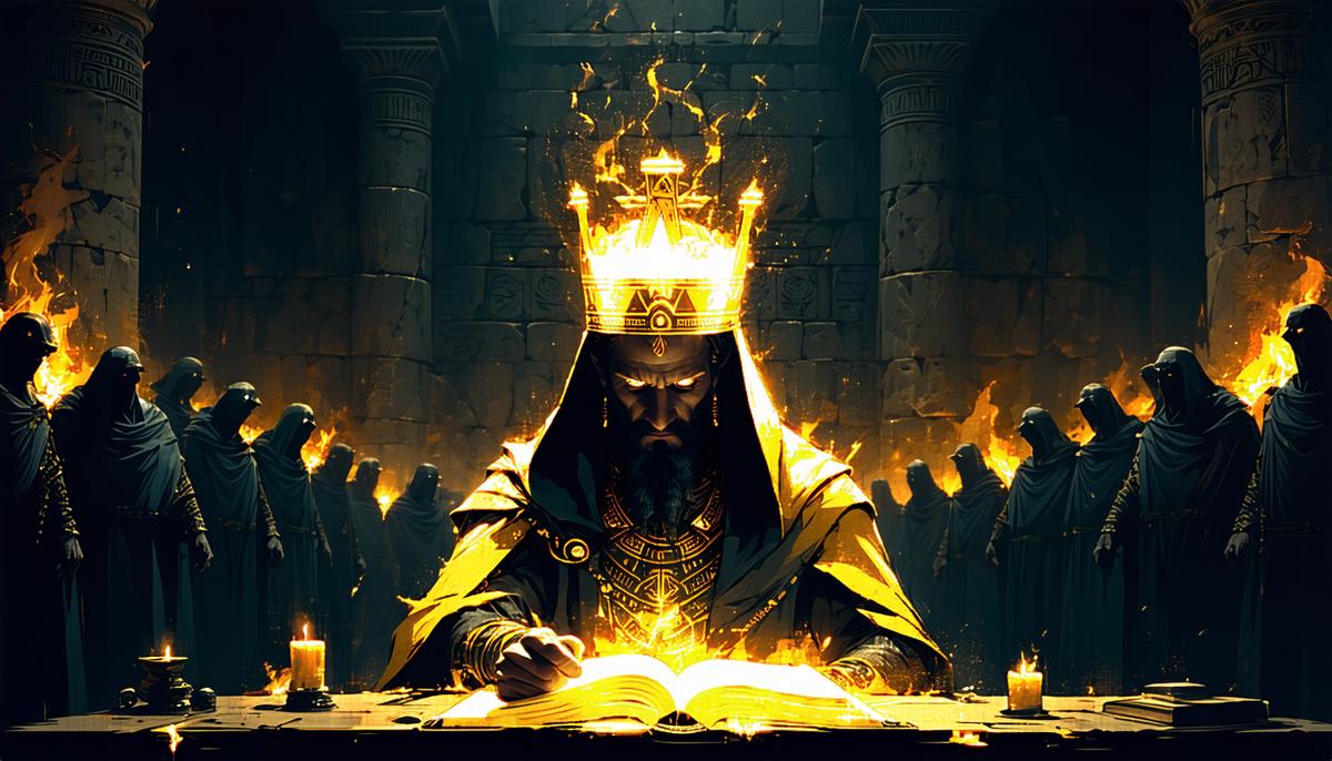 Minos, the head judge of the Greek underworld, deciding the fate of souls
