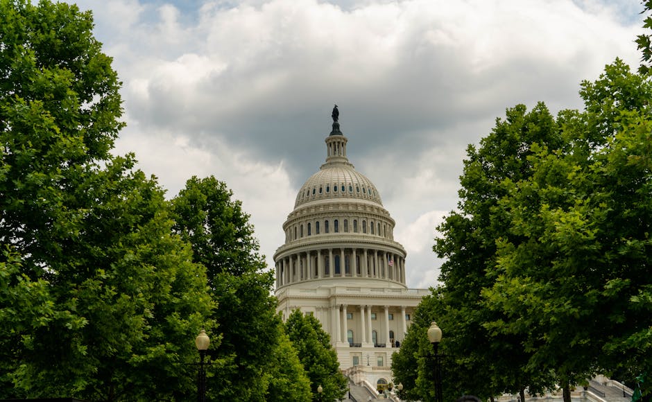 Photograph of the U.S. Capitol Building in Washington D.C., showcasing its neoclassical architecture with a grand dome and Corinthian columns