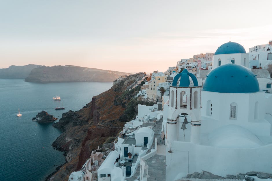 Picturesque coastal village on the island of Ithaca with traditional Greek architecture and turquoise waters