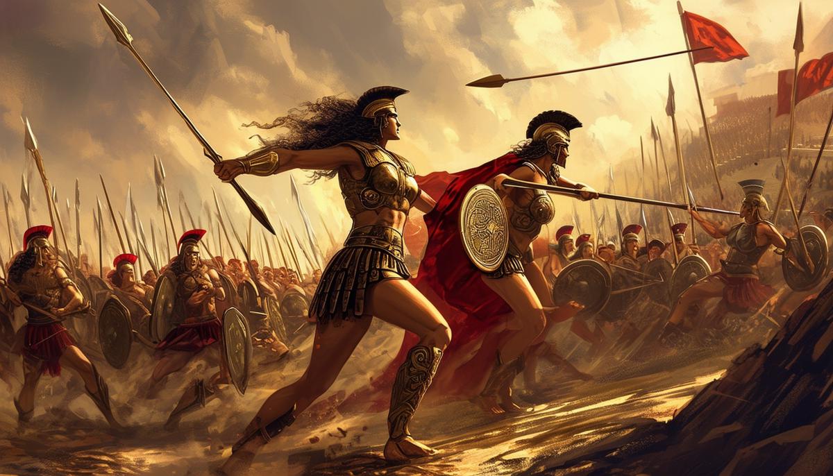 The Amazons, led by Hippolyta, engaged in fierce battle against Theseus and his Athenian army during the Attic War