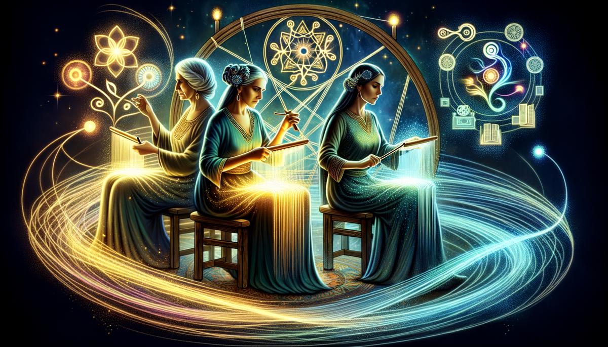 The Fates influencing modern culture, philosophy, and entertainment