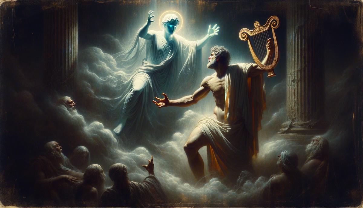 The Greek god Apollo, looking frustrated as he delivers a prophecy