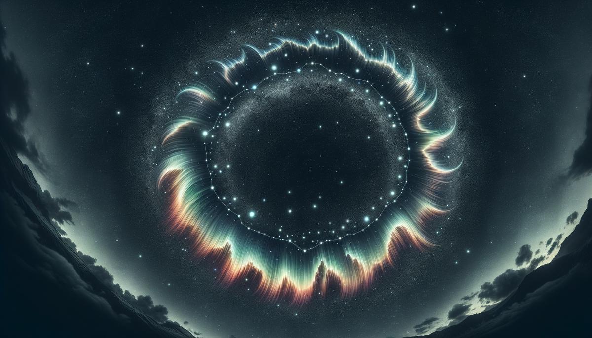 The semicircular Northern Crown constellation visible in the night sky
