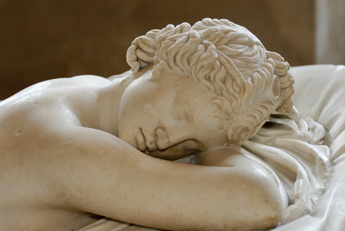 The Sleeping Hermaphroditus sculpture, showcasing the artistry and skill of the ancient Romans in depicting gender ambiguity