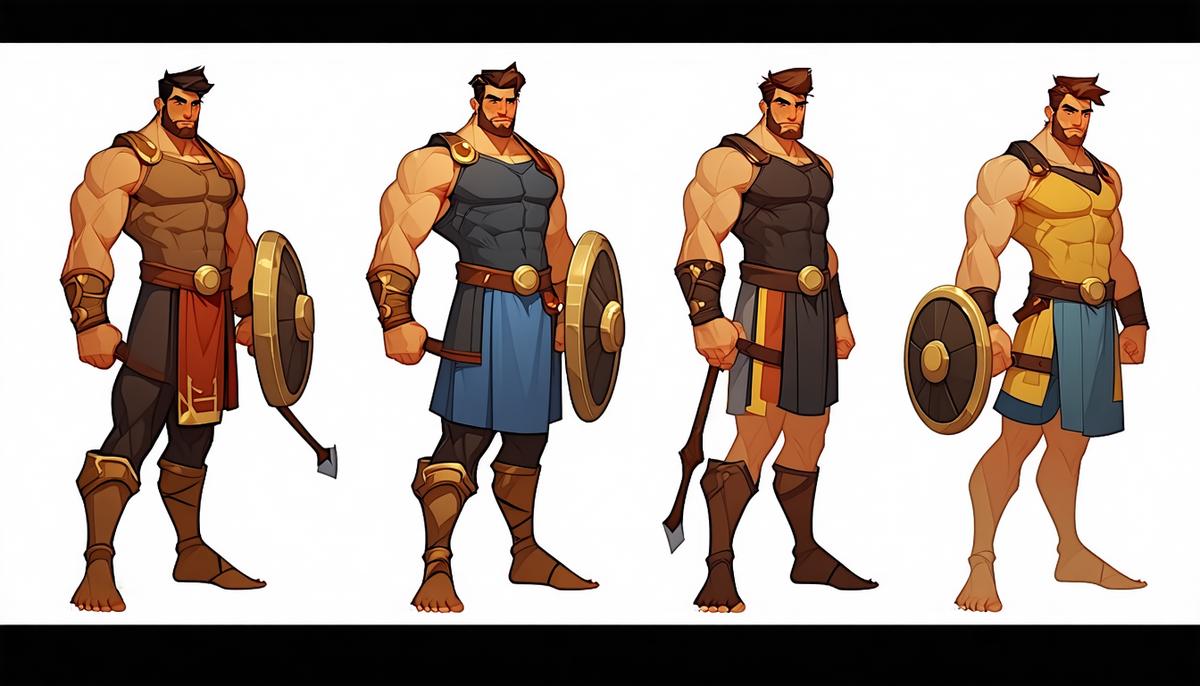 Various modern interpretations of Heracles, from animated characters to video game heroes